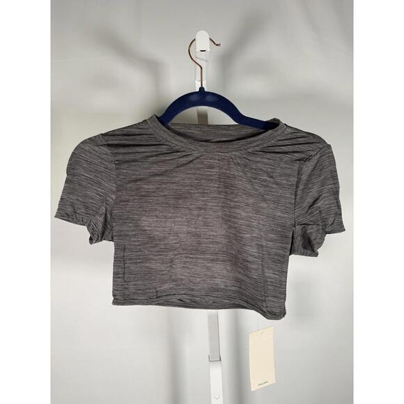 NWT Halara Gray Open Back Cutout Cropped Athletic Tee Size XS - Picture 3 of 7